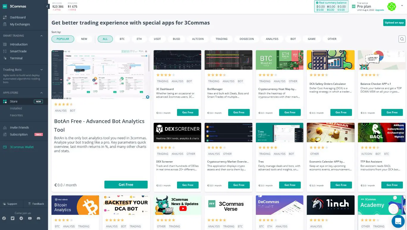 Apps Store di 3Commas