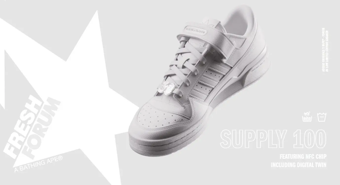 Adidas Originals Triple-White Forum 84 BAPE