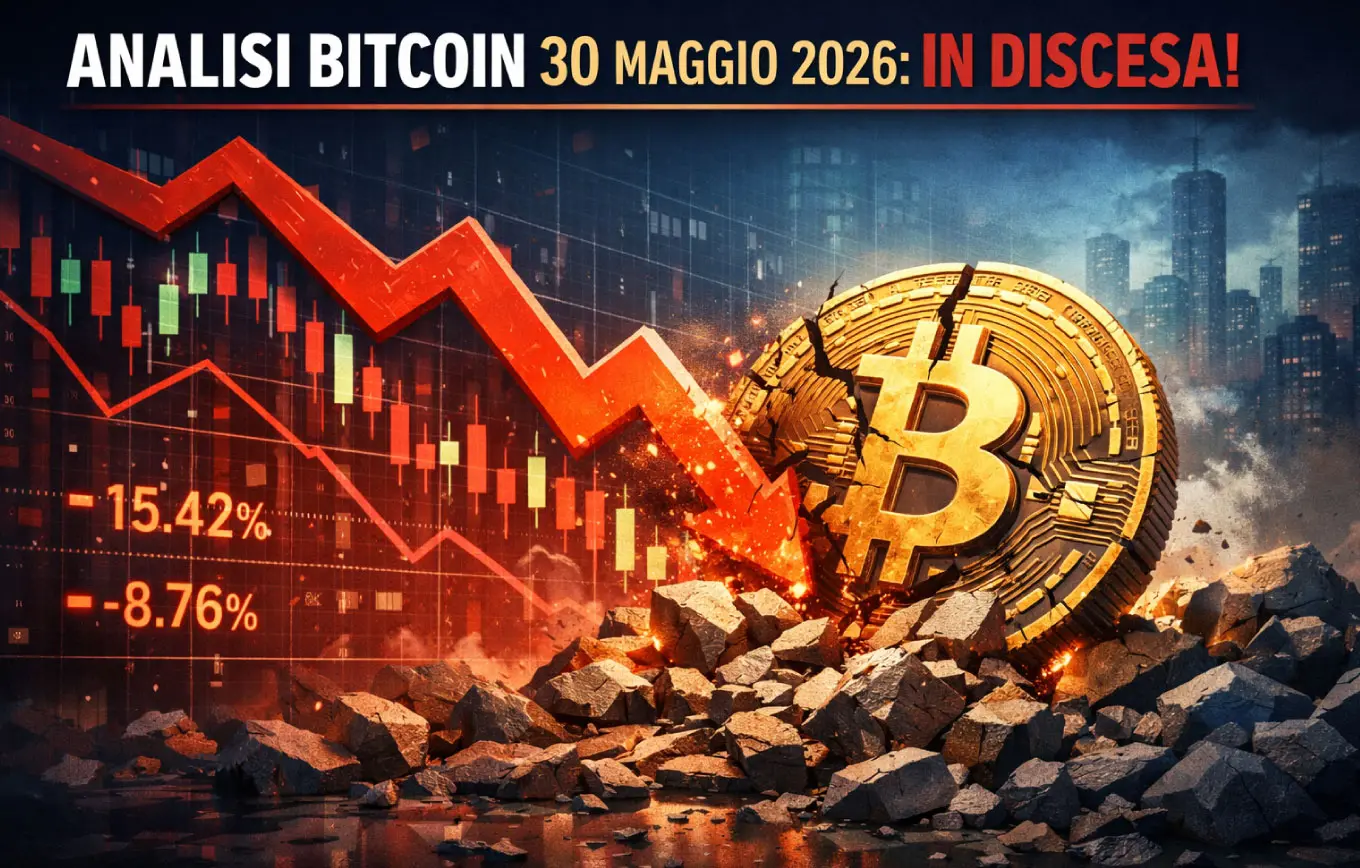 Analisi bitcoin 30 maggio 2026: in discesa!
