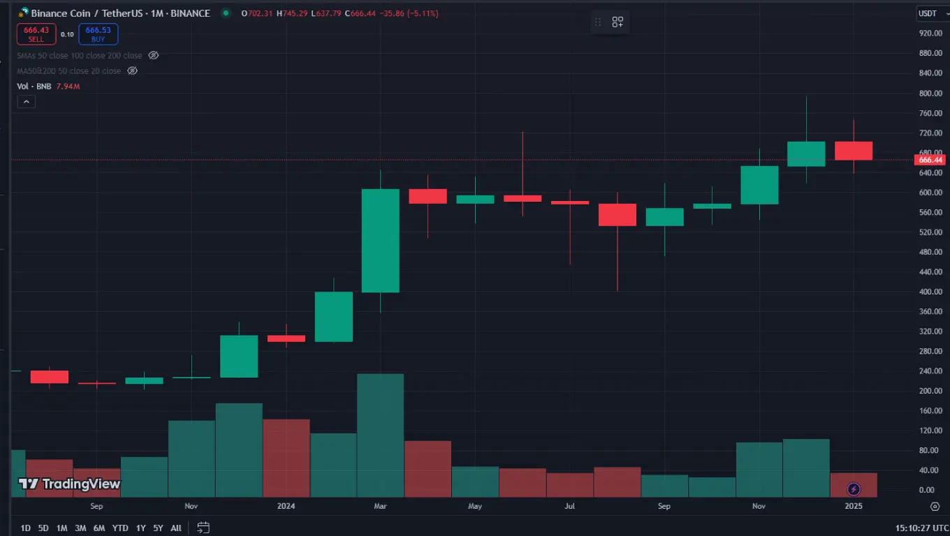 BNB grafico mensile