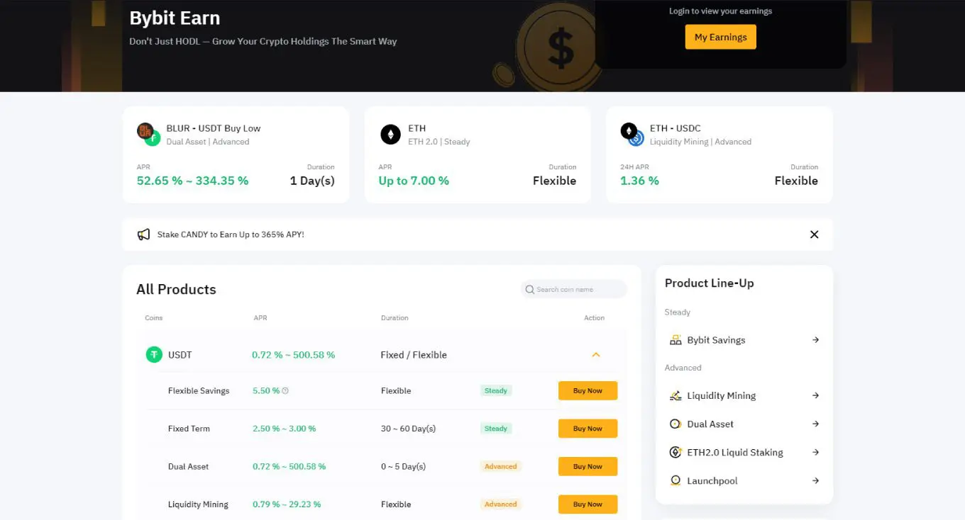 Bybit earn