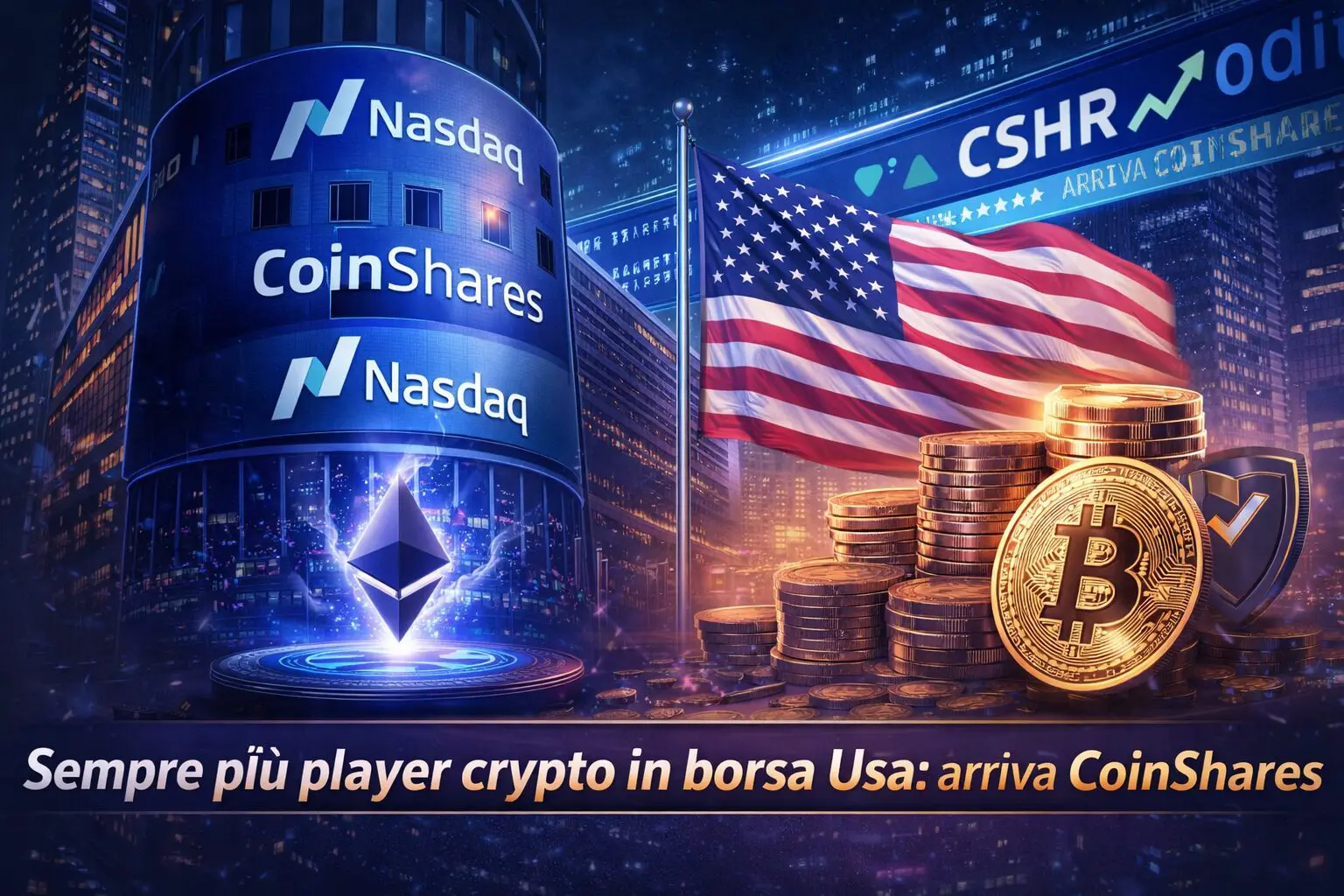 Sempre più player crypto in borsa Usa: arriva CoinShares