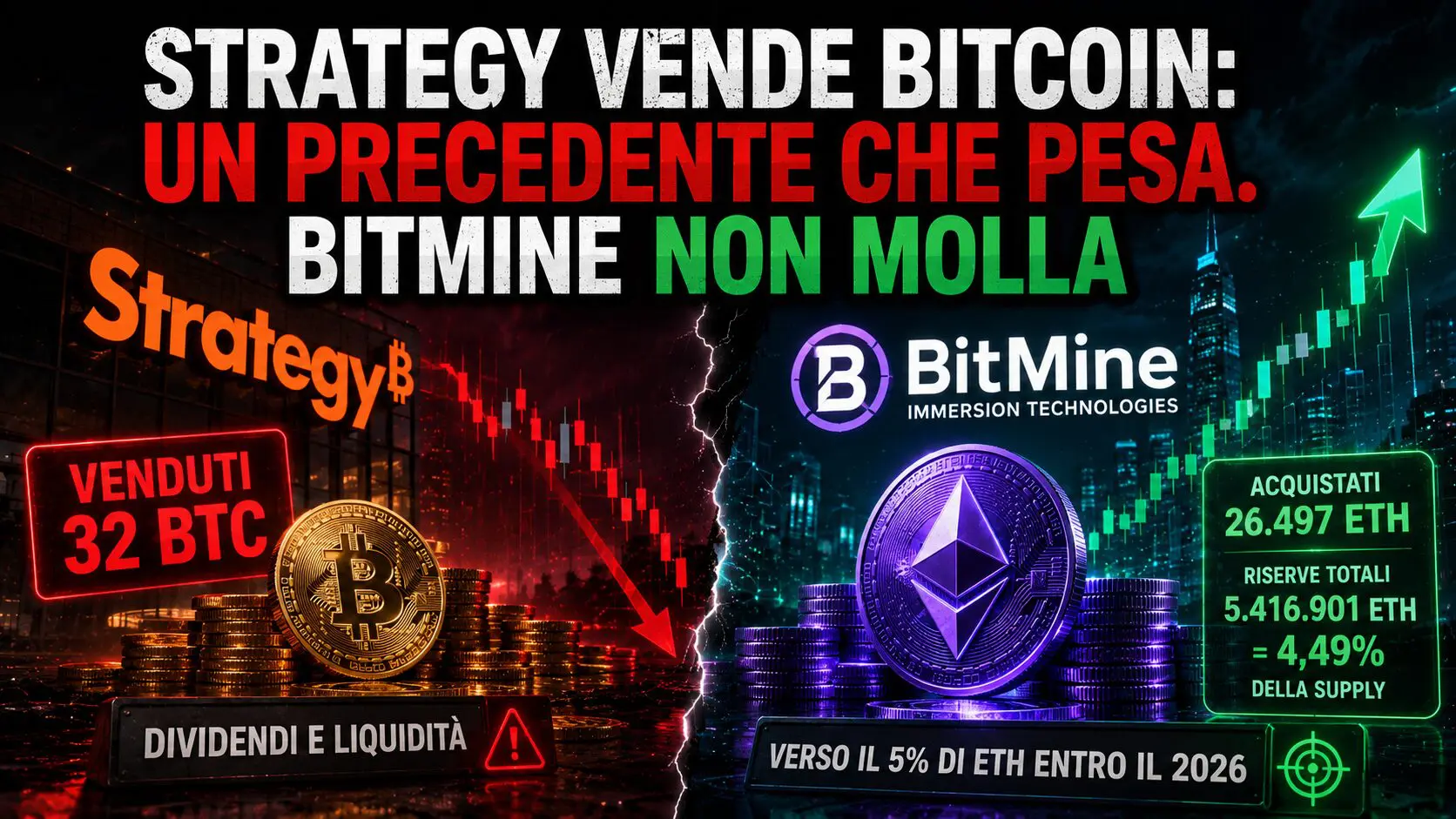 Strategy vende Bitcoin: un precedente che pesa. BitMine non molla