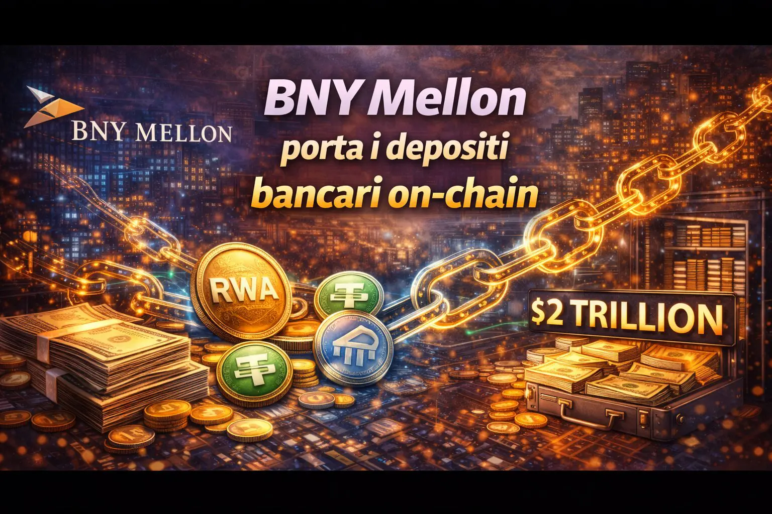 BNY Mellon porta i depositi bancari on-chain