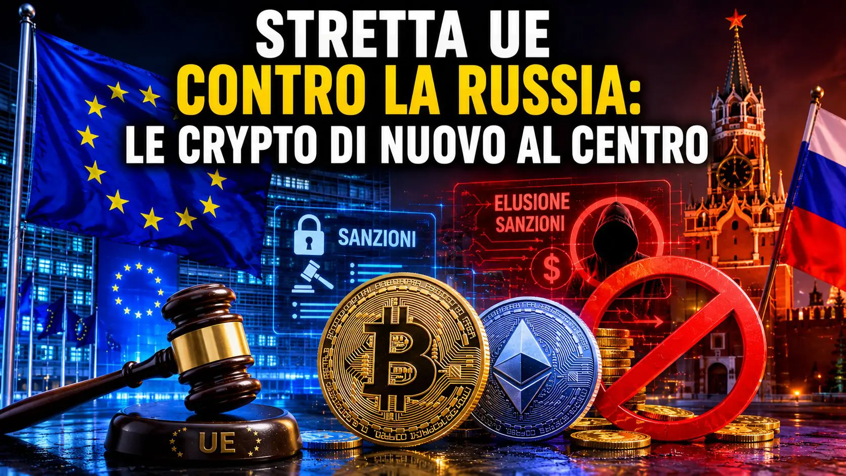 Stretta Ue contro la Russia: le crypto di nuovo al centro