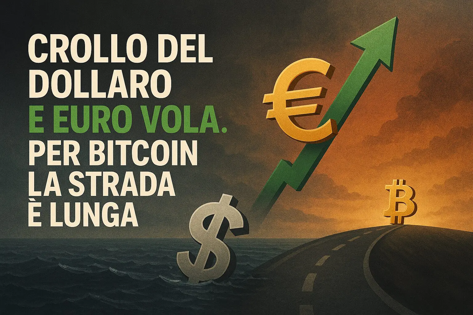 Crollo del Dollaro e Euro vola: Per Bitcoin la strada è lunga