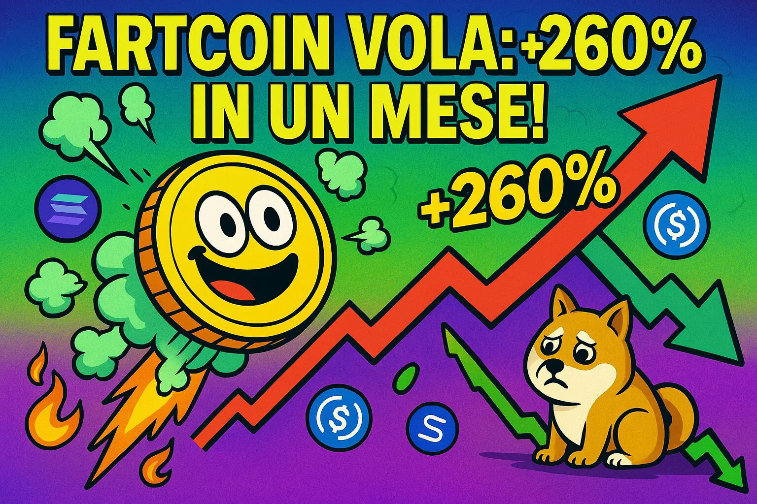 Le memecoin affondano… ma FARTCOIN vola: +260% in un mese!