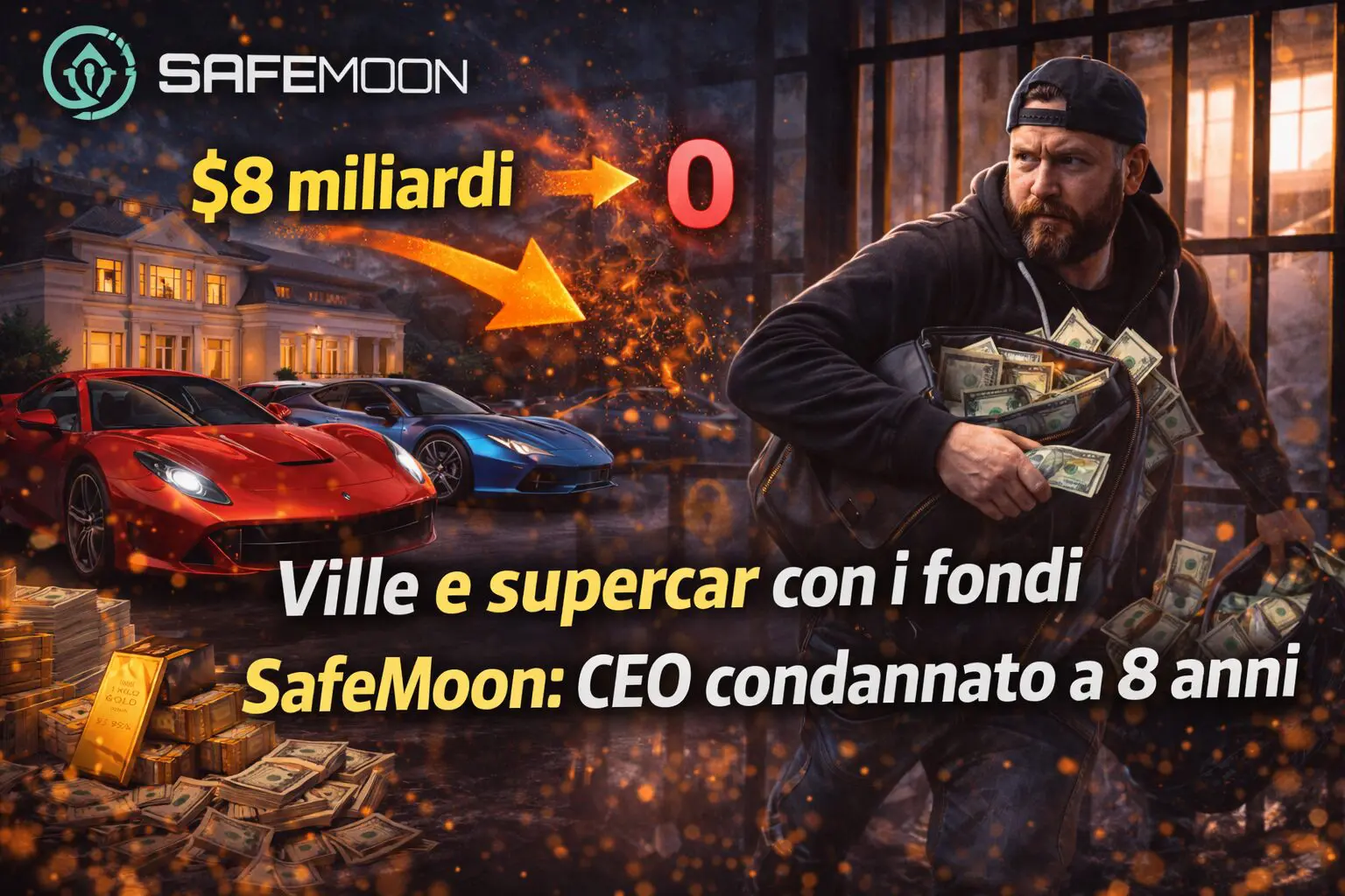 Ville e supercar con i fondi SafeMoon: CEO condannato a 8 anni