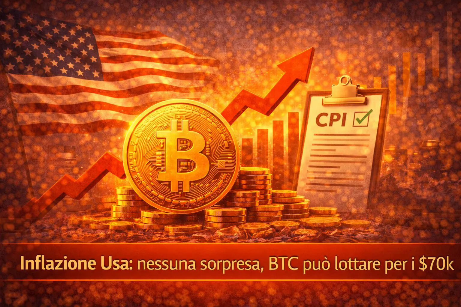 Inflazione Usa: nessuna sorpresa, BTC può lottare per i $70k