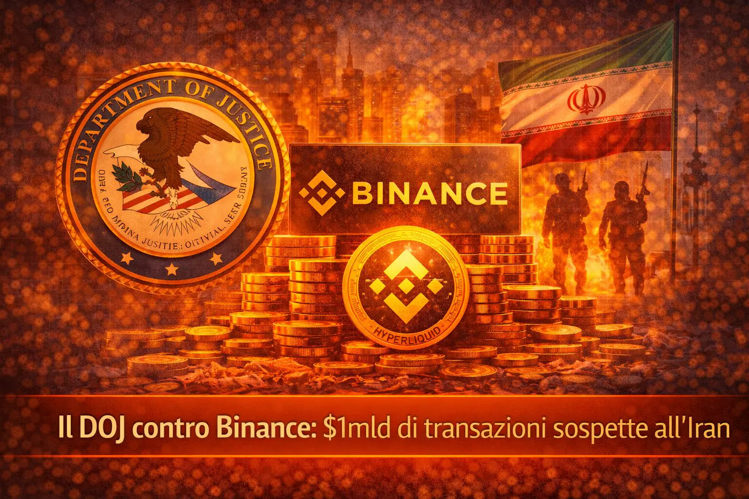 Il DOJ contro Binance per $1mld di transazioni sospette all’Iran