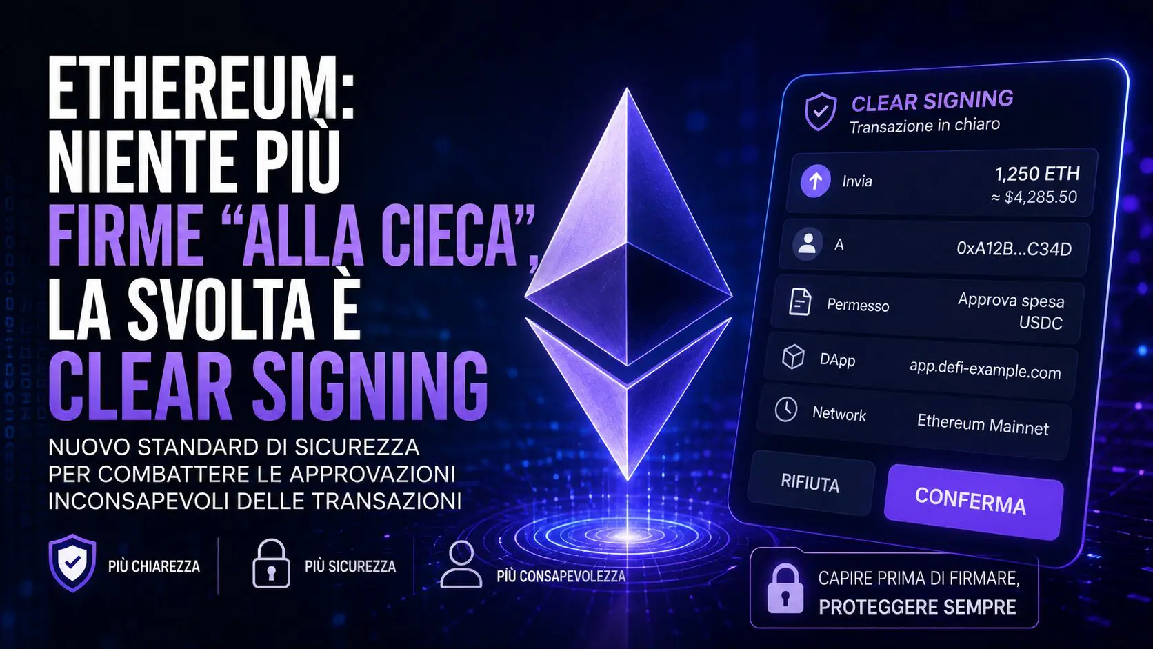 Ethereum: niente più firme “alla cieca”, la svolta è Clear Signing 