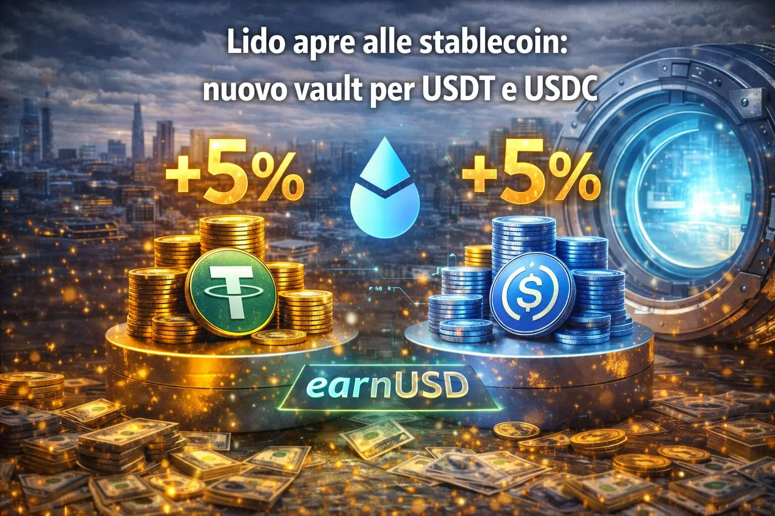 Lido apre alle stablecoin: nuovo vault per USDT e USDC