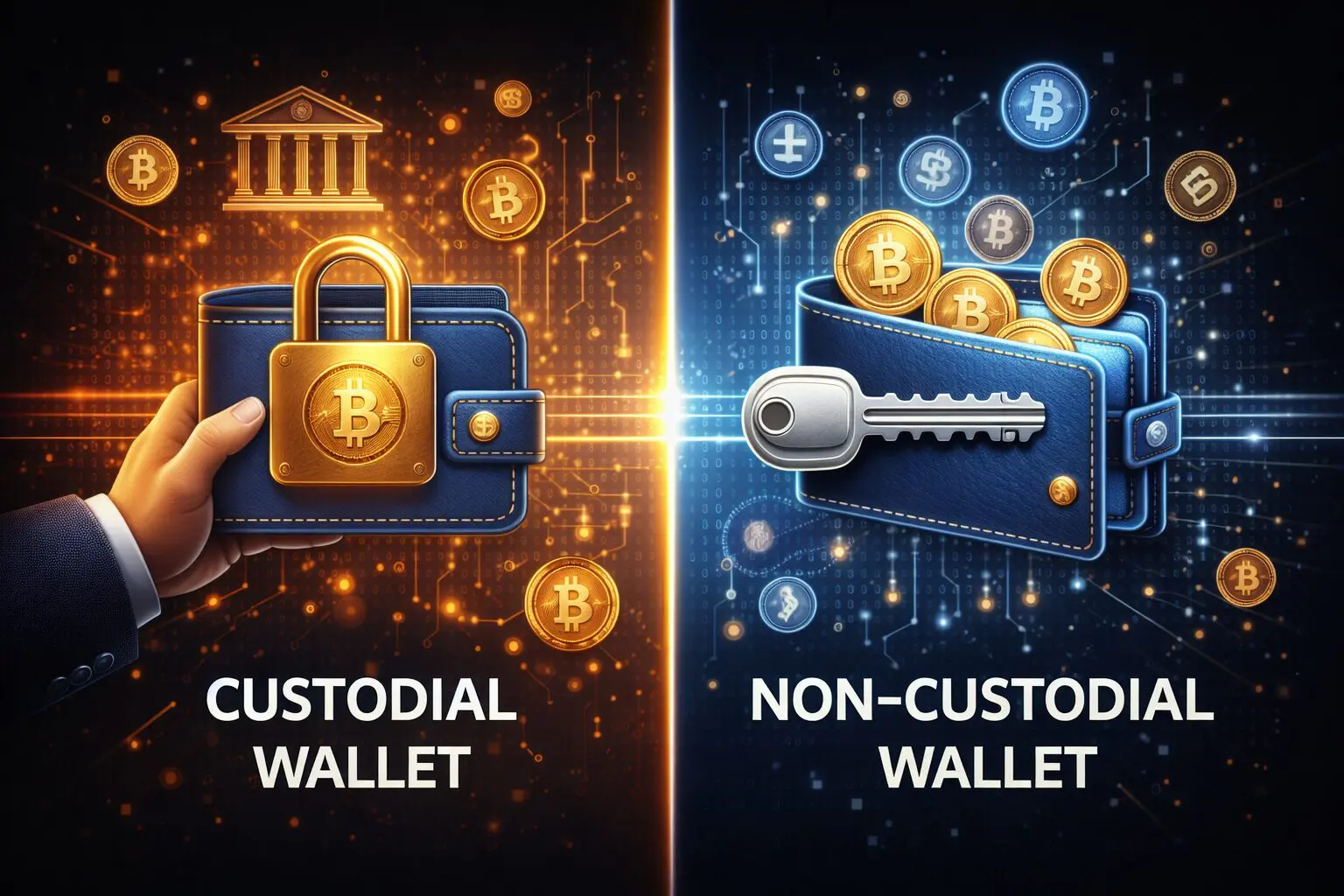 Wallet custodial e wallet non custodial