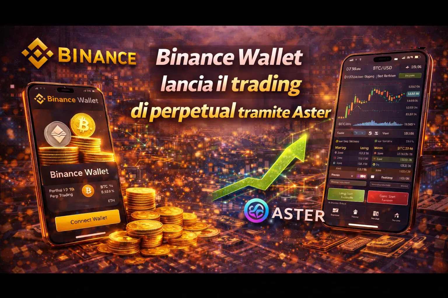 Binance Wallet lancia il trading di perpetual tramite Aster