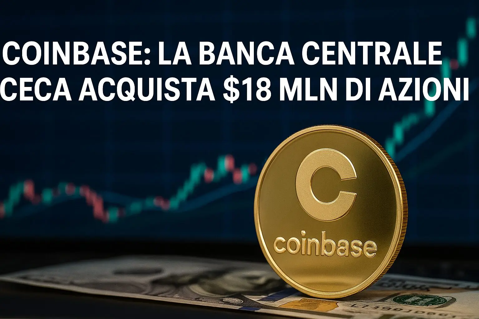 Coinbase: La banca centrale Ceca acquista $18 MLN di azioni