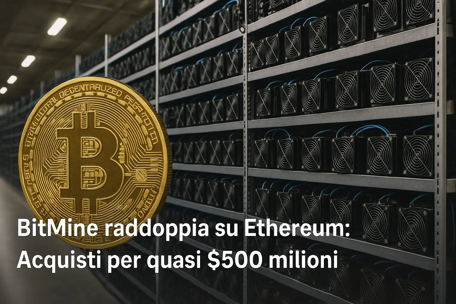 BitMine raddoppia su Ethereum: Acquisti per quasi $500 milioni
