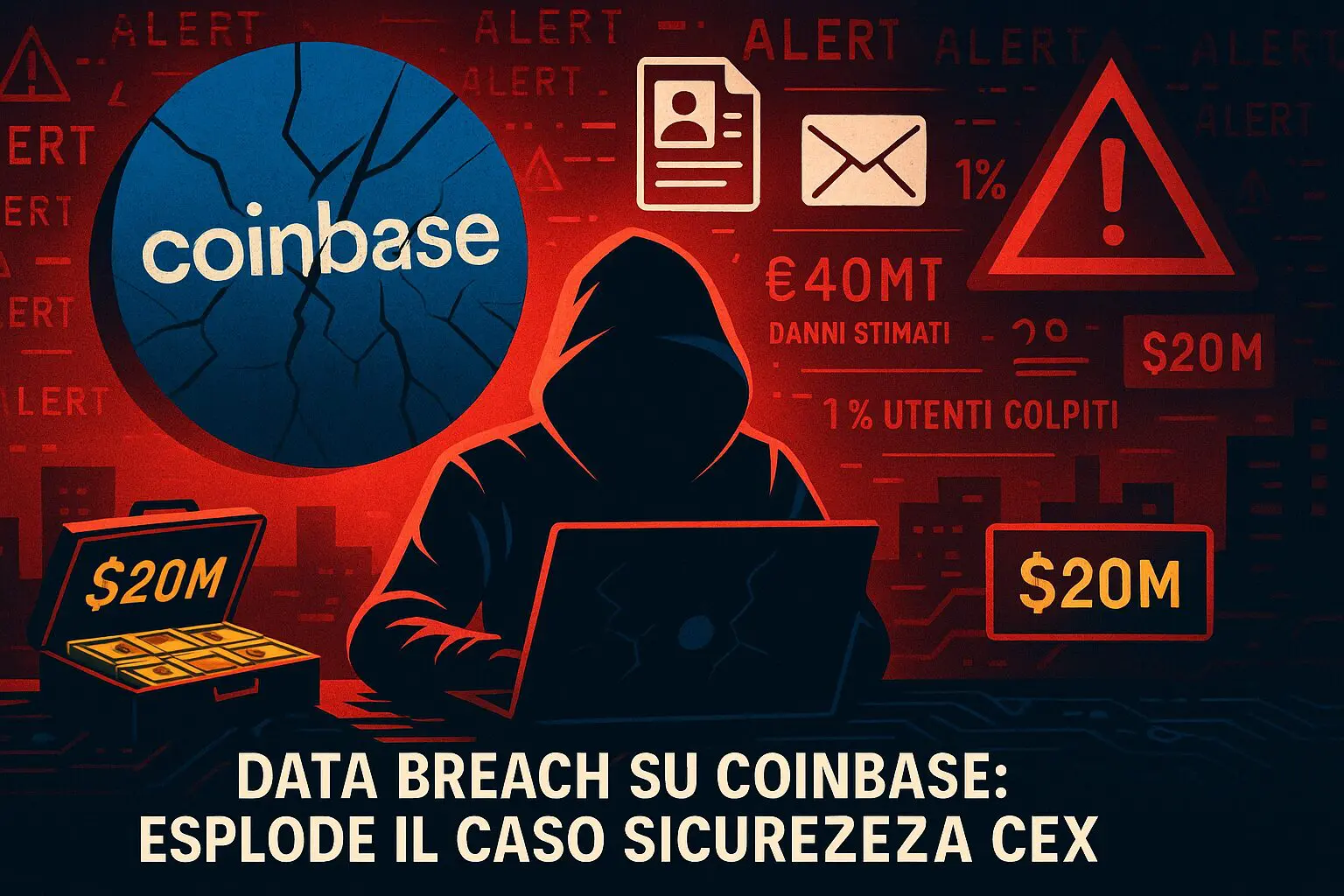 Data breach per Coinbase: danni per $400 milioni