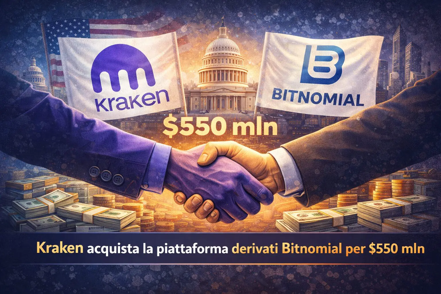 Kraken acquista la piattaforma derivati Bitnomial per $550 mln