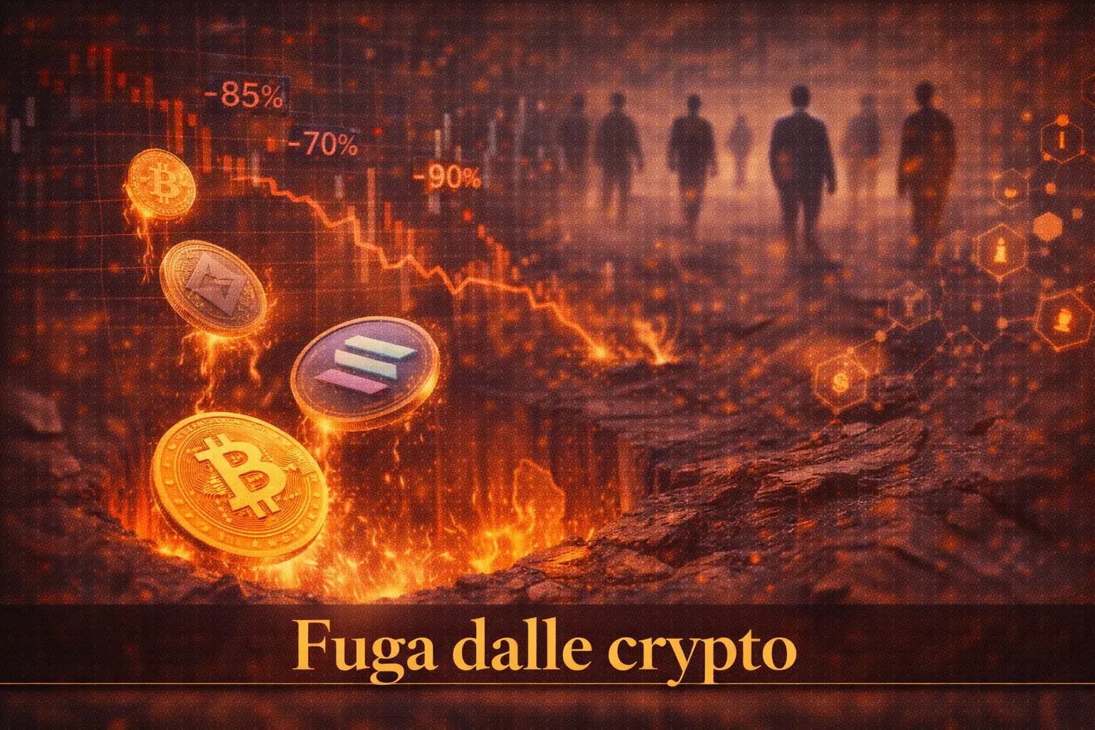 Fuga dalle crypto: l’85% dei token nati nel 2025 sotto prezzo TGE