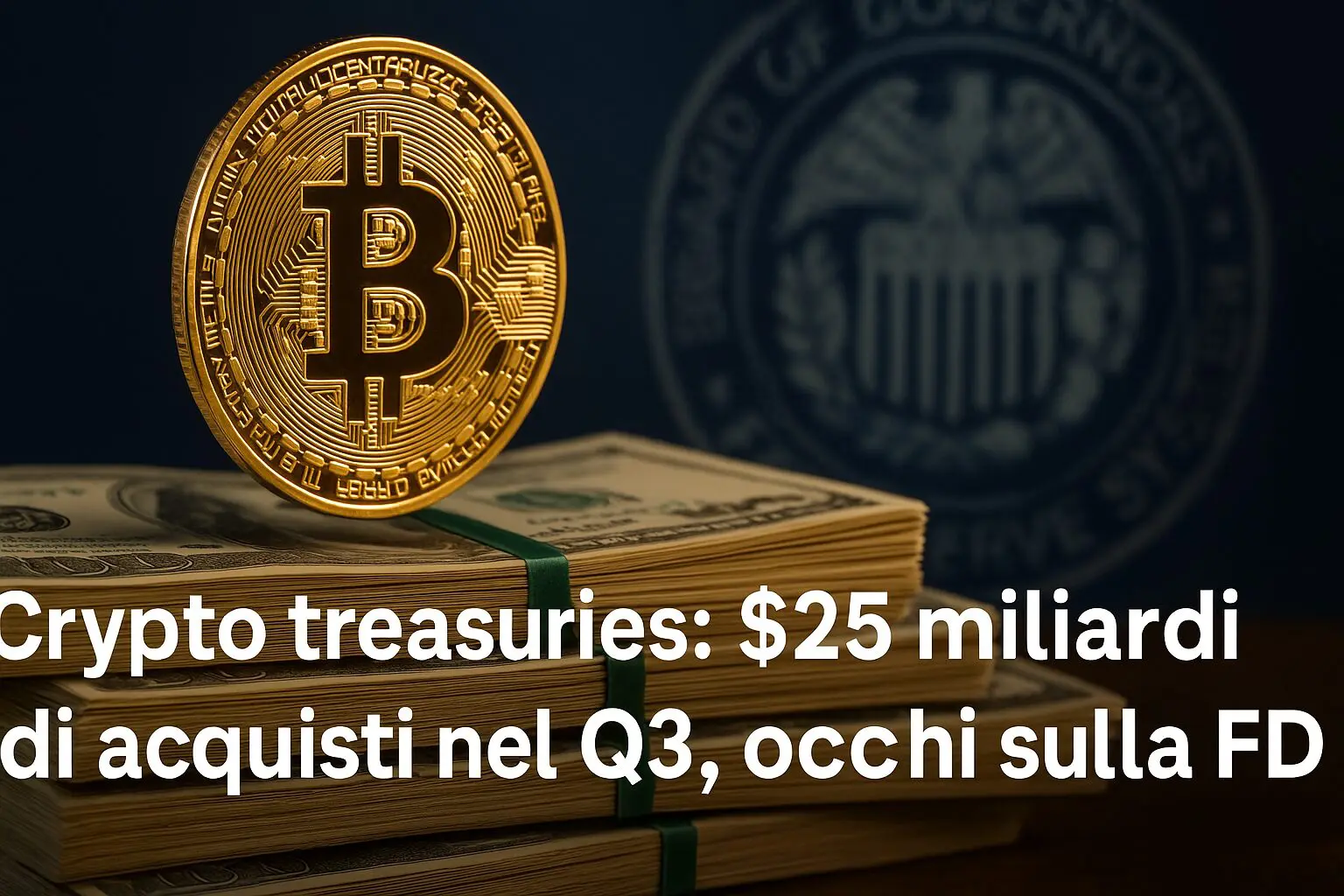Crypto treasuries: $25 miliardi di acquisti nel Q3, occhi sulla FED