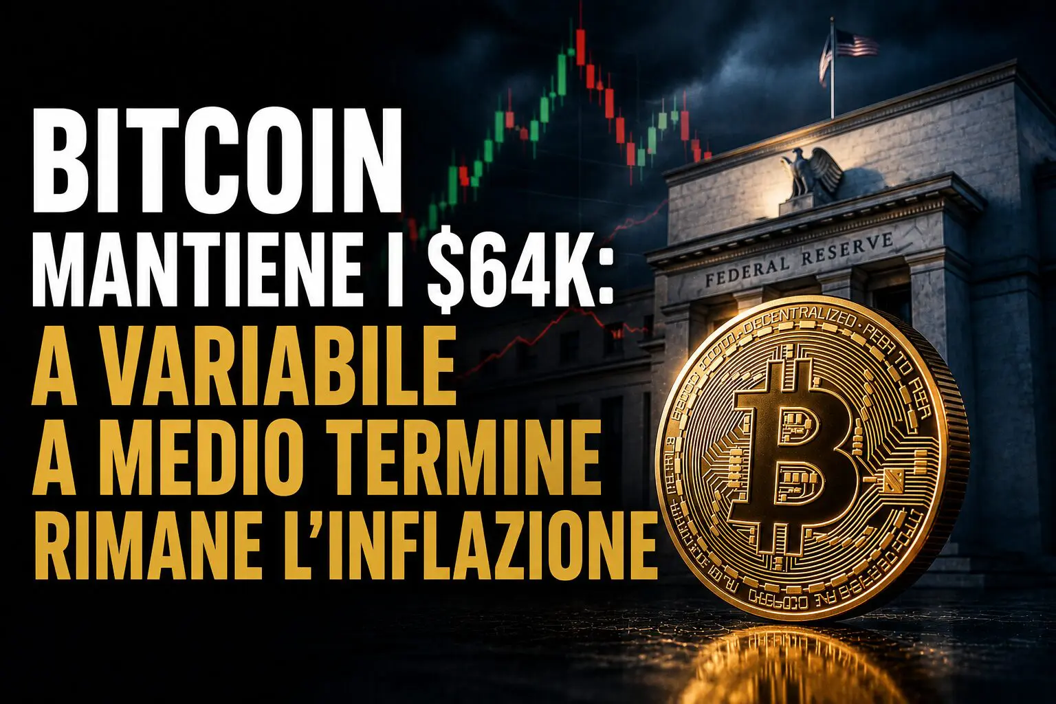 Bitcoin mantiene i $64k: a variabile a medio termine rimane l’inflazione