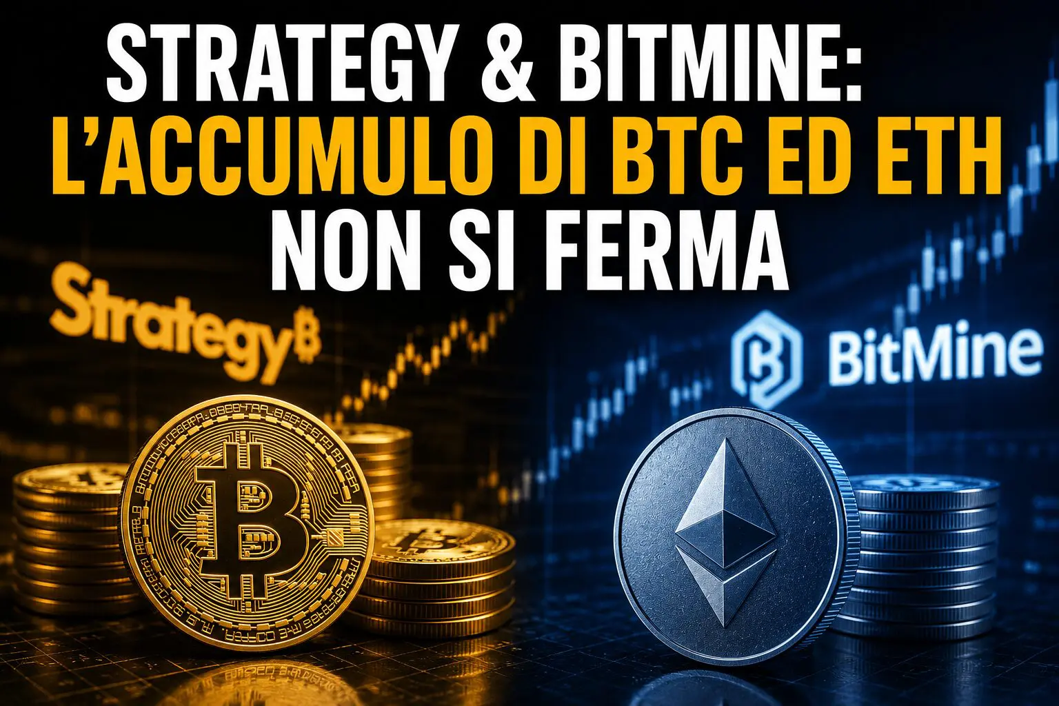Strategy & Bitmine: l’accumulo di BTC ed ETH non si ferma