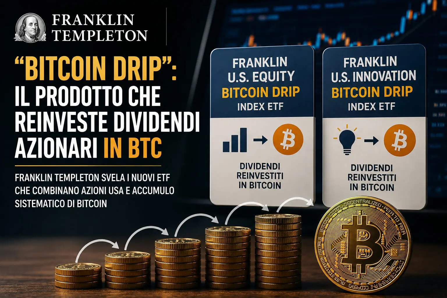 “Bitcoin DRIP”: il prodotto che reinveste dividendi azionari in BTC