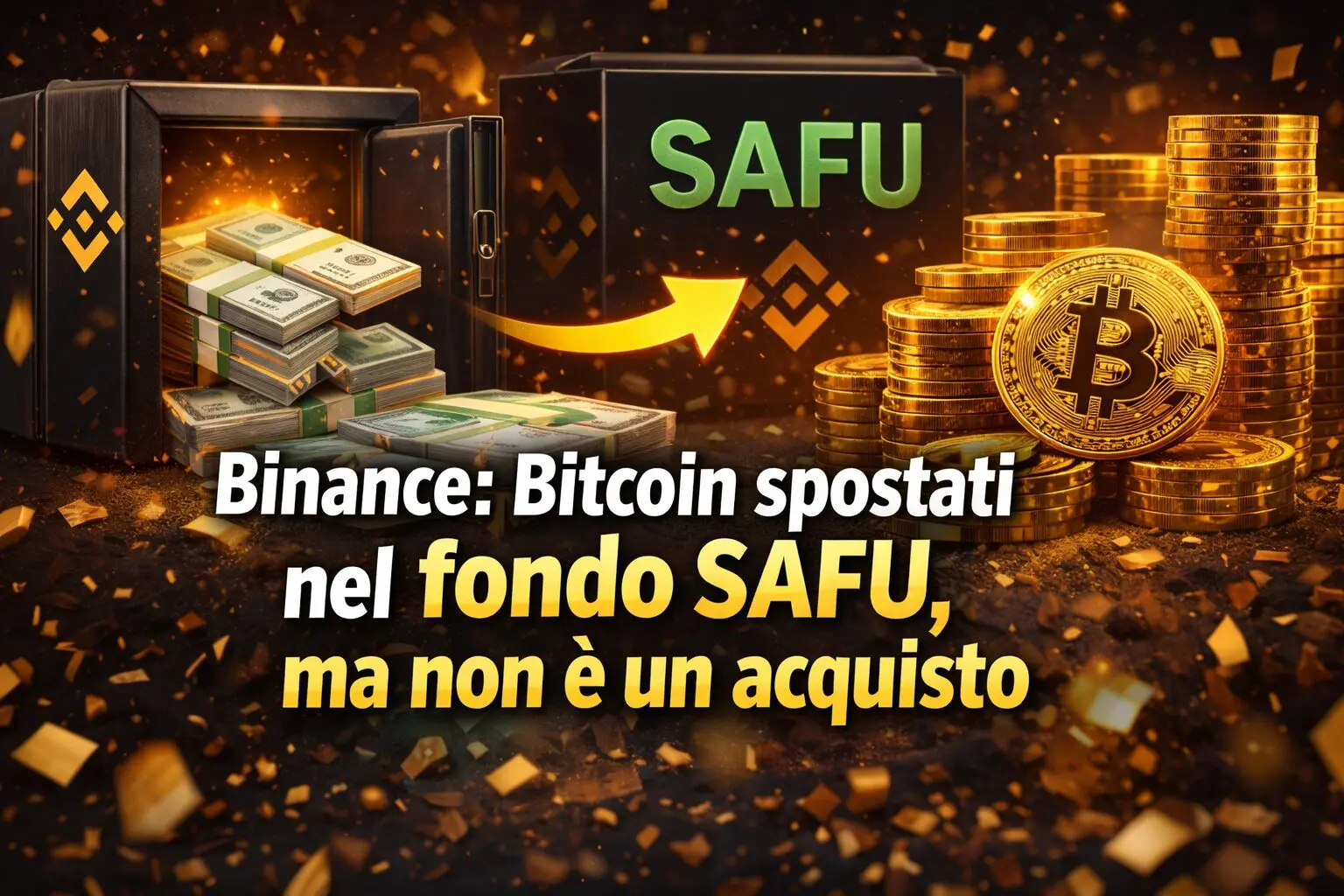 Binance: Bitcoin spostati nel fondo SAFU, ma non è un acquisto