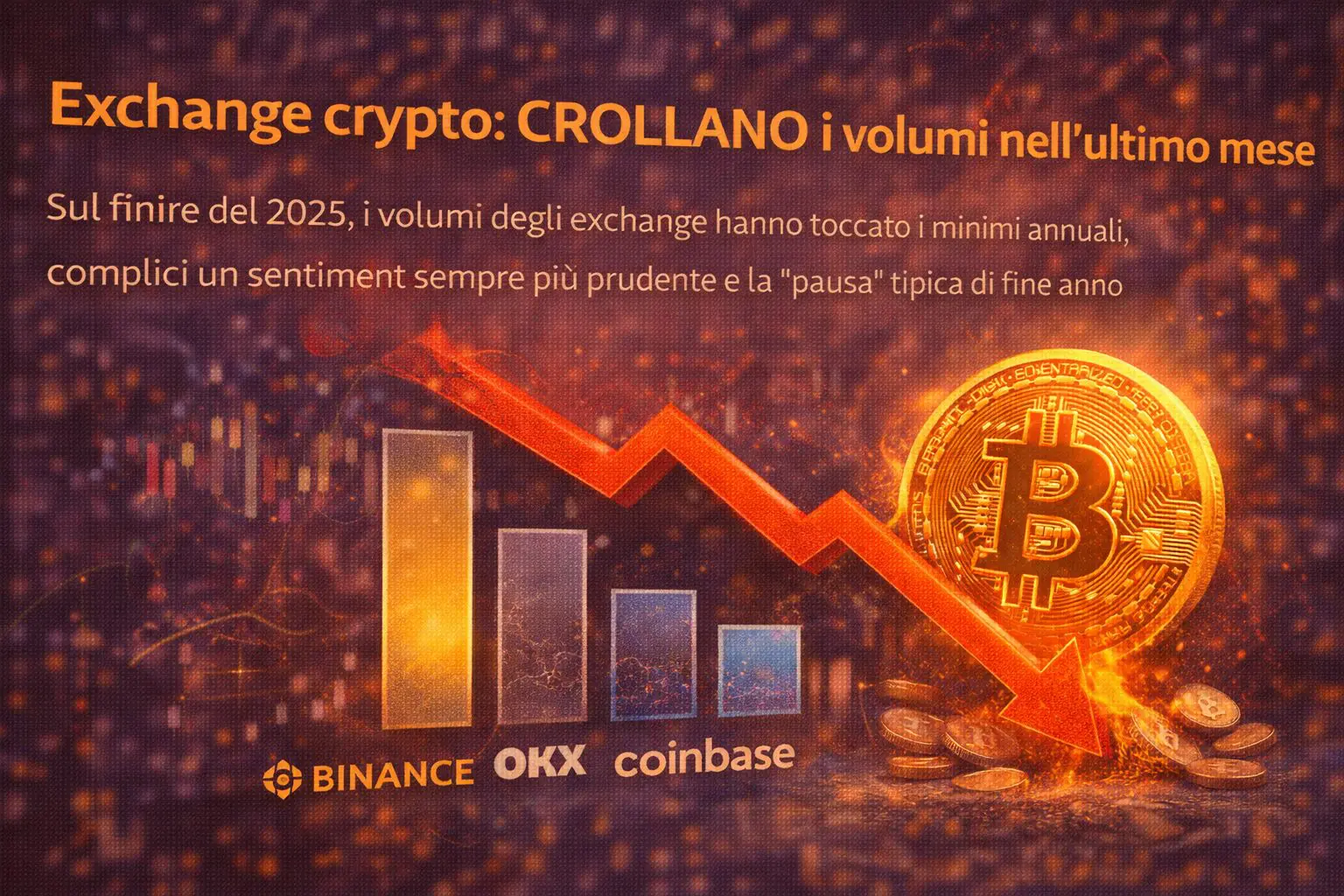 Exchange crypto: CROLLANO i volumi nell’ultimo mese
