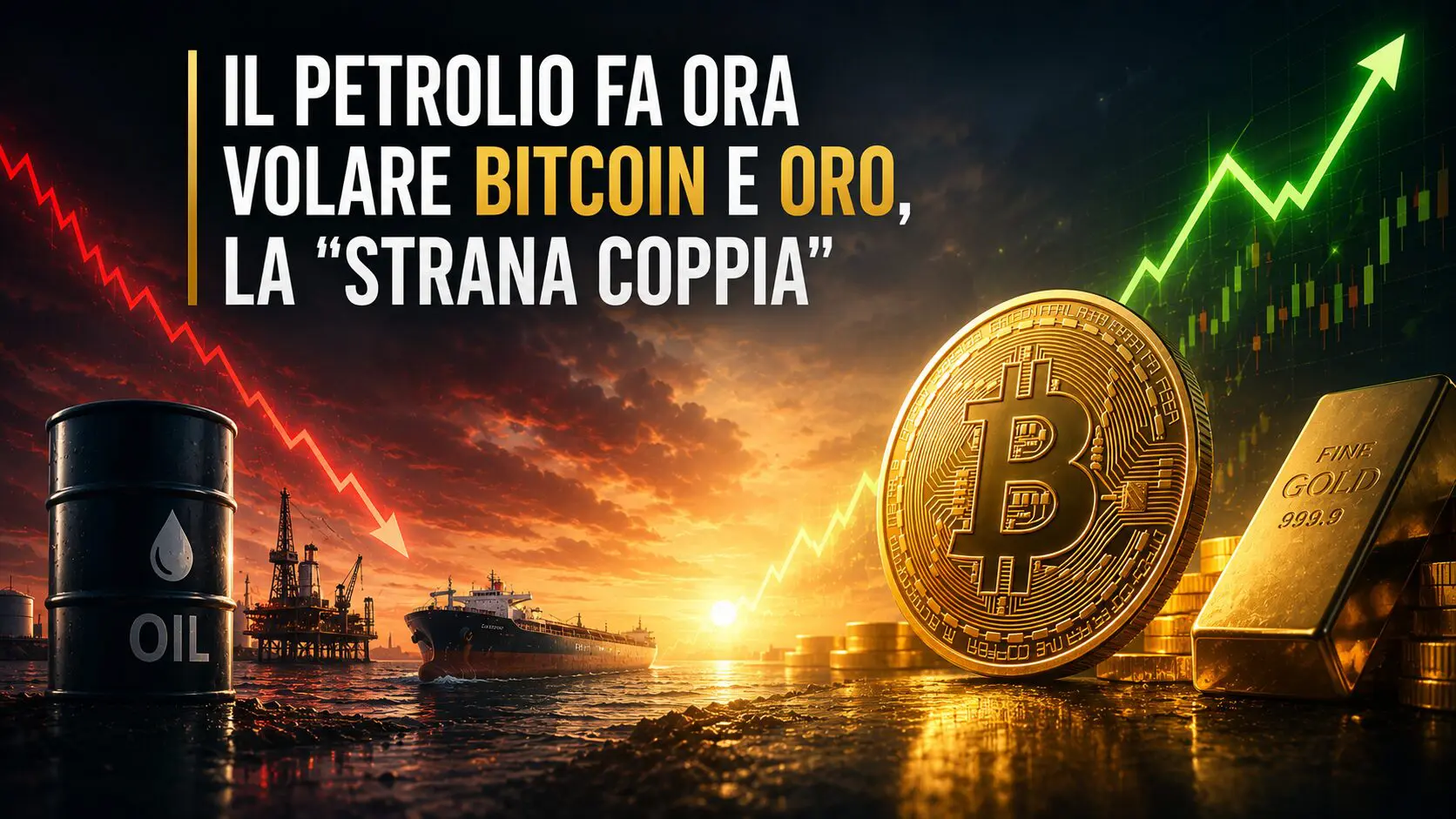 Il petrolio fa ora volare Bitcoin e oro, la 