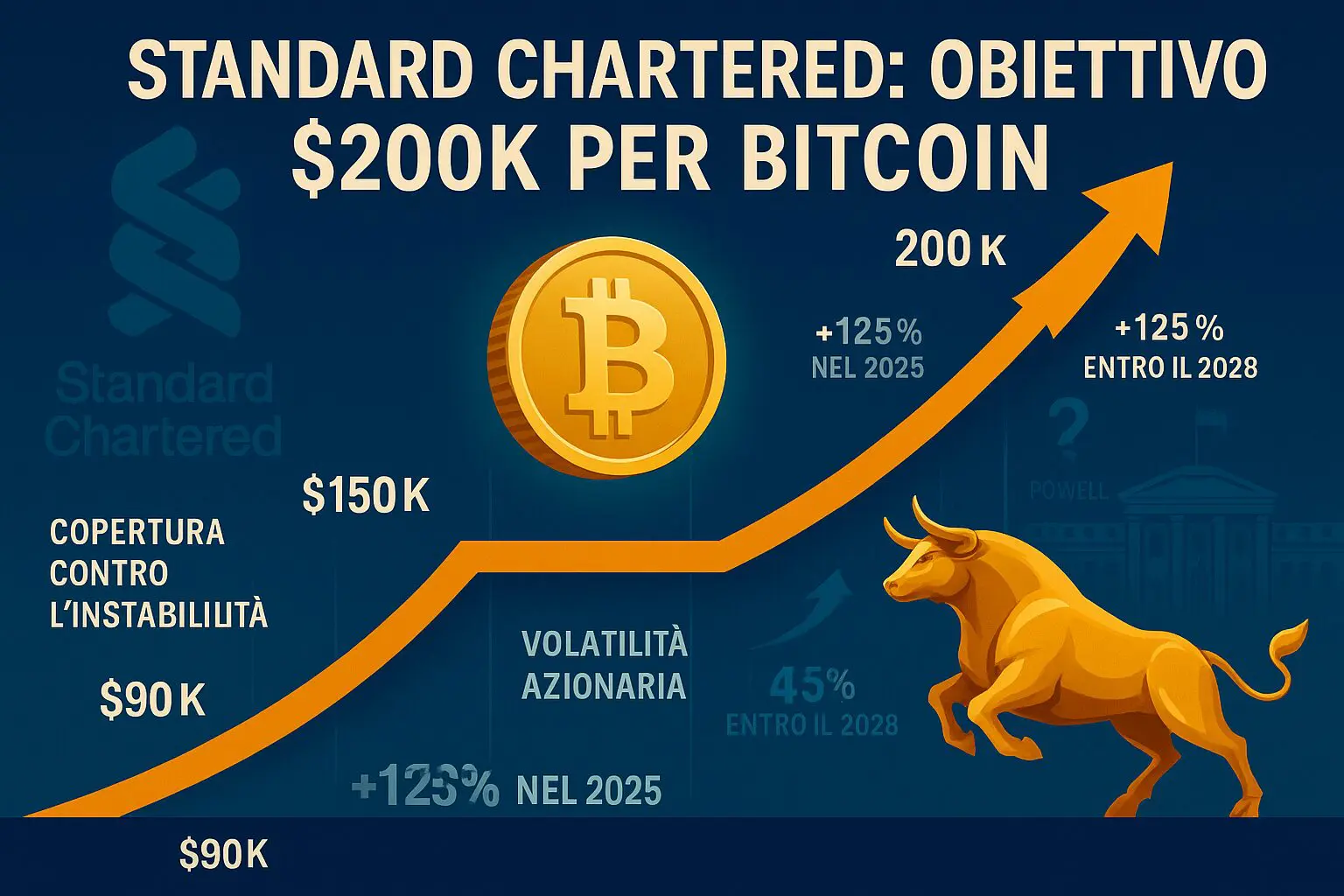 BTC risveglia i “tori”: per Standard Chartered obiettivo $200k