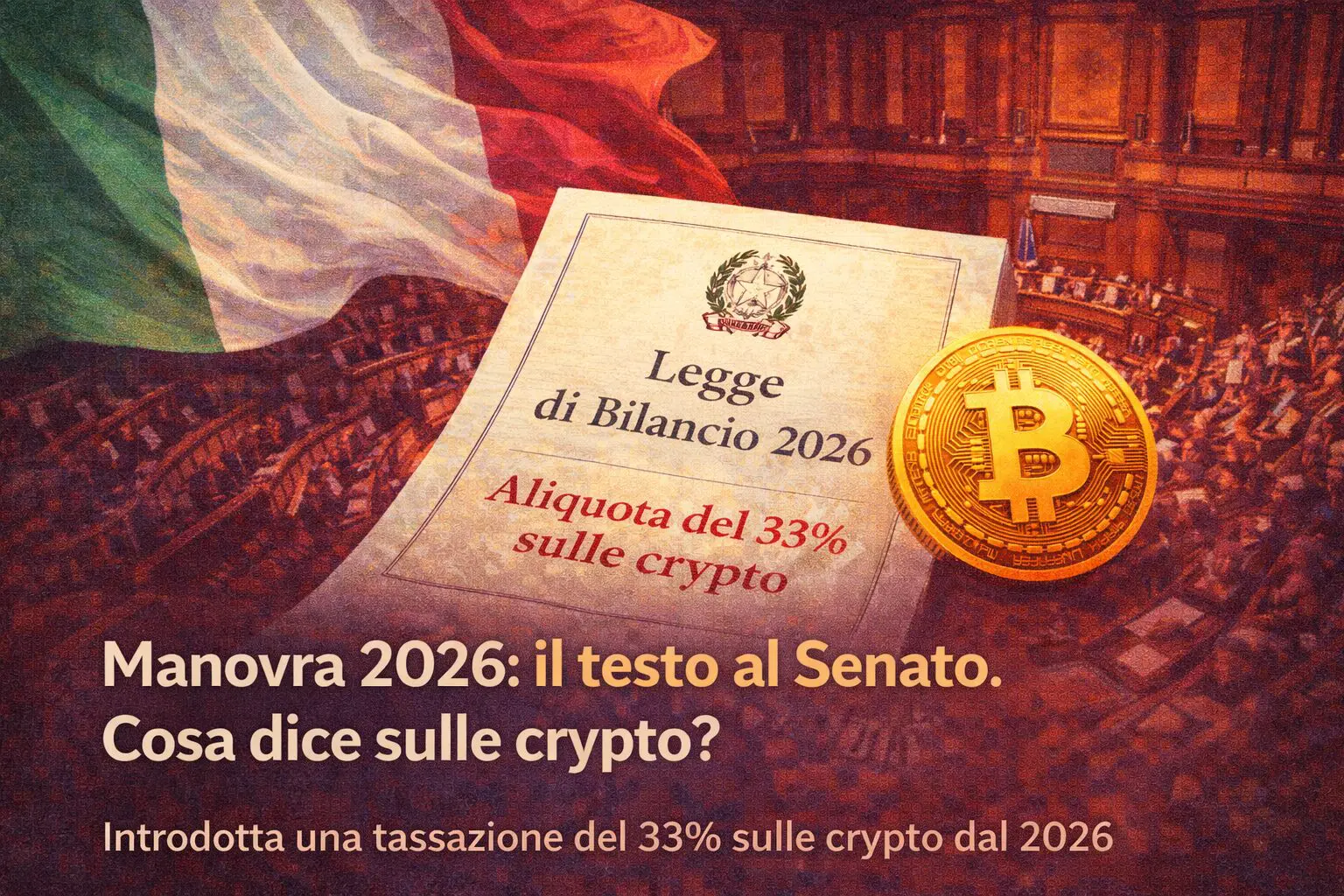 Manovra 2026: il testo al Senato. Cosa dice sulle crypto?