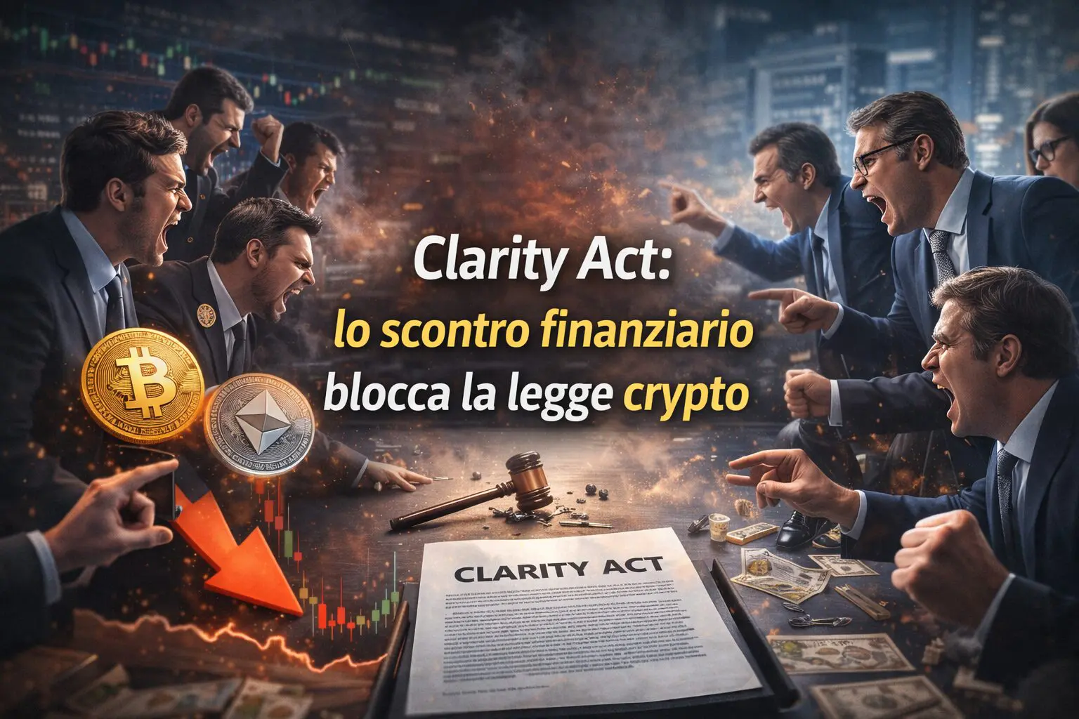 Clarity Act: lo scontro finanziario blocca la legge crypto
