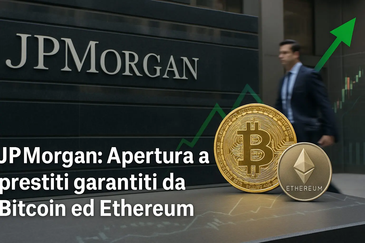 JP Morgan: Apertura a prestiti garantiti da Bitcoin ed Ethereum