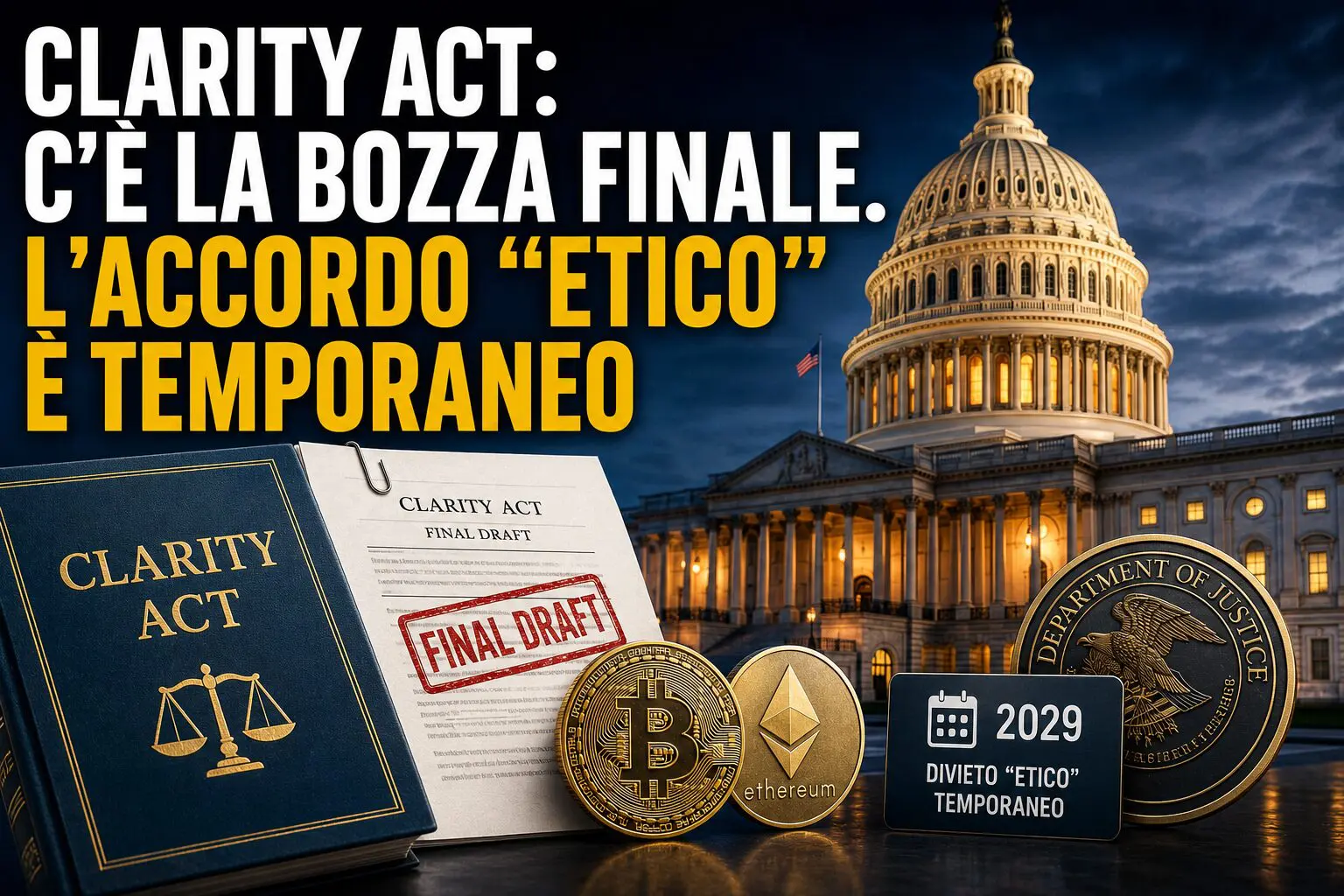 CLARITY Act: c’è la bozza finale. L’accordo “etico” è temporaneo