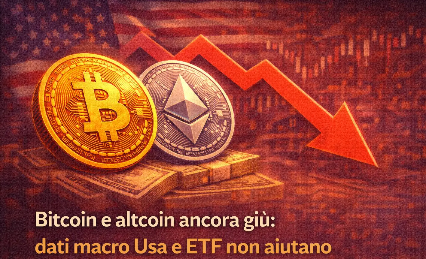 Bitcoin e altcoin ancora giù: dati macro Usa e ETF non aiutano