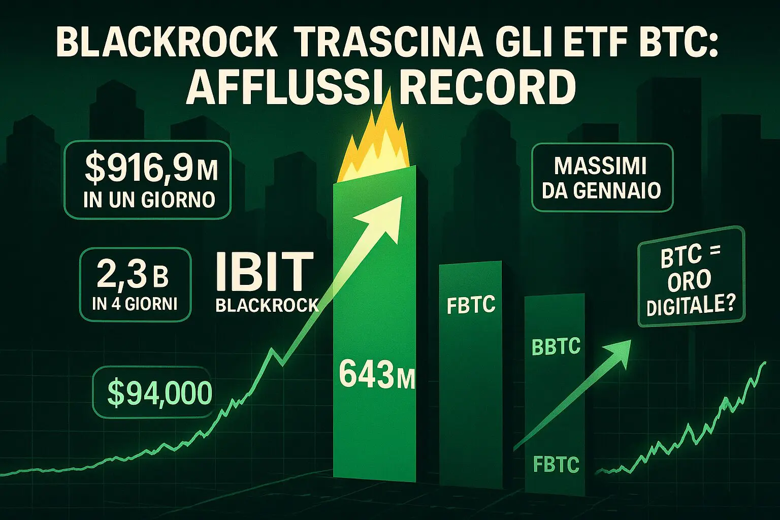 BlackRock trascina gli ETF Bitcoin: mai così bene da gennaio