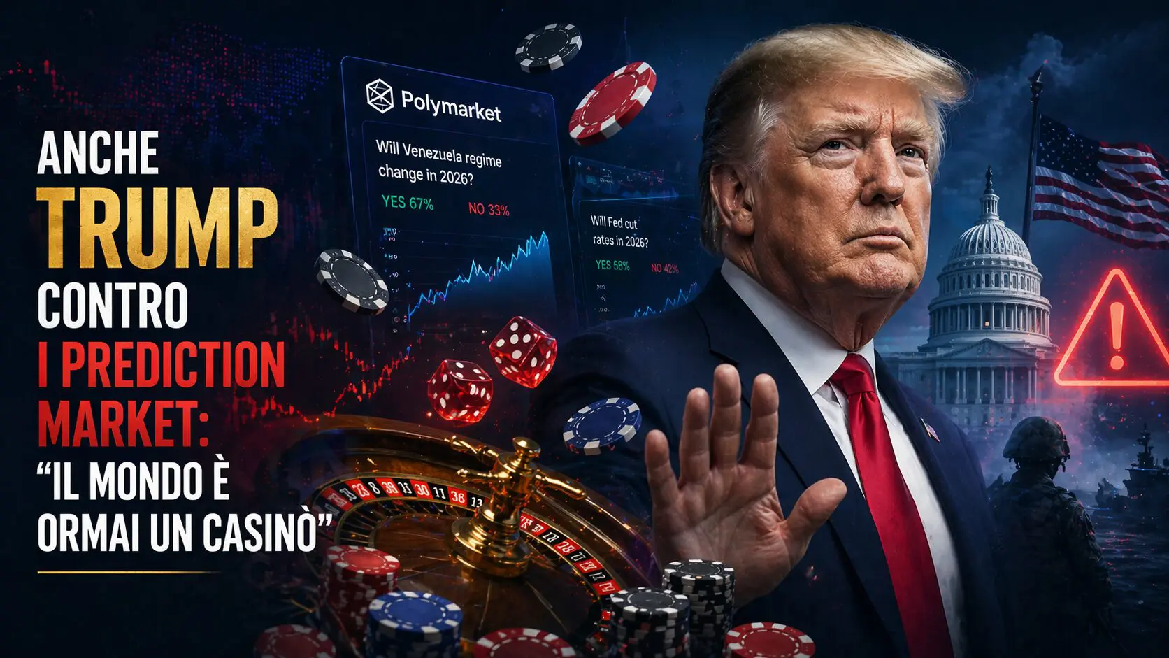 Anche Trump contro i prediction market: “Il mondo è ormai un casinò”