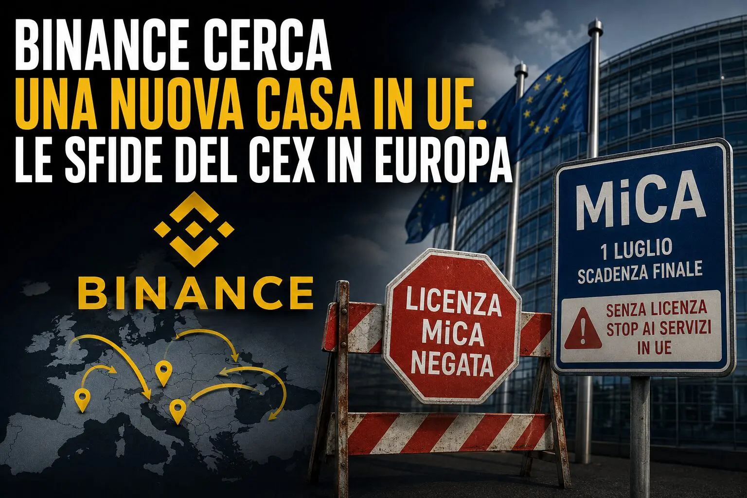 Binance cerca una nuova casa in Ue. Le sfide del cex in Europa