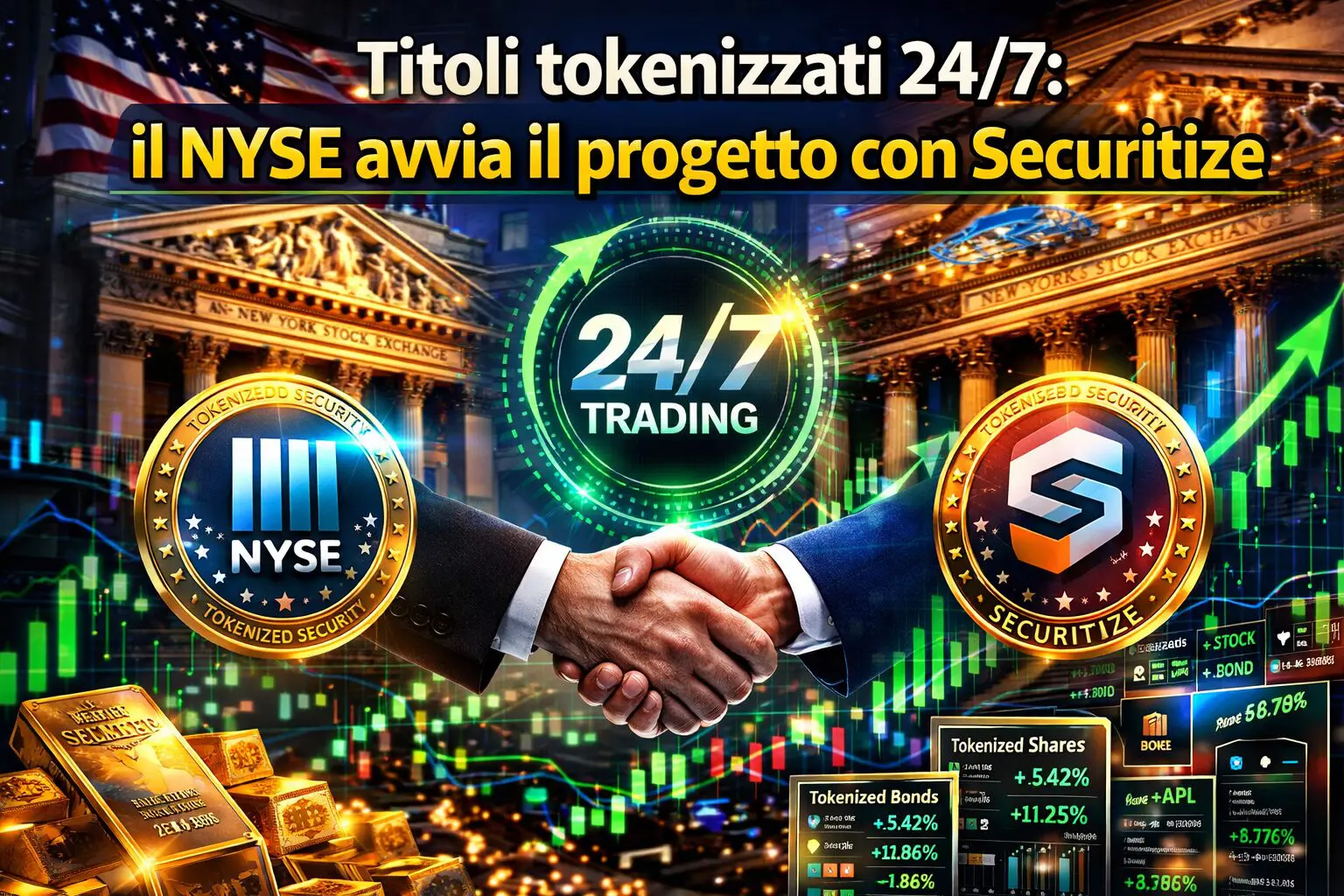 Titoli tokenizzati 24/7: il NYSE avvia il progetto con Securitize
