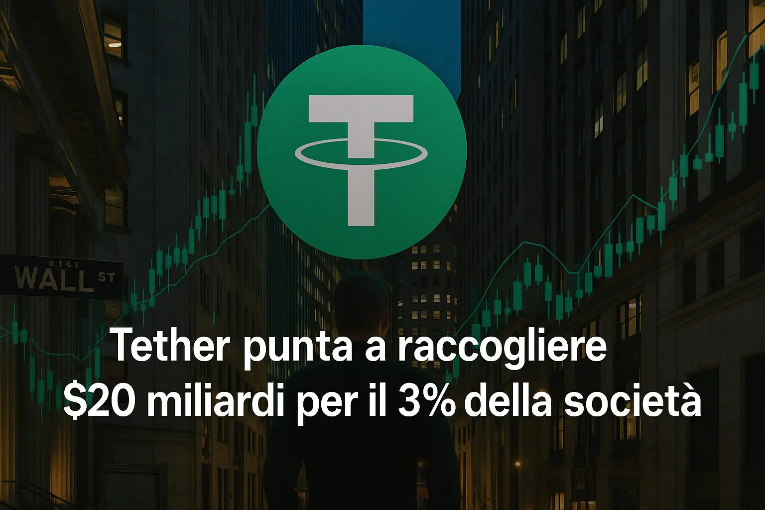 Tether punta a raccogliere $20 miliardi per il 3% della società