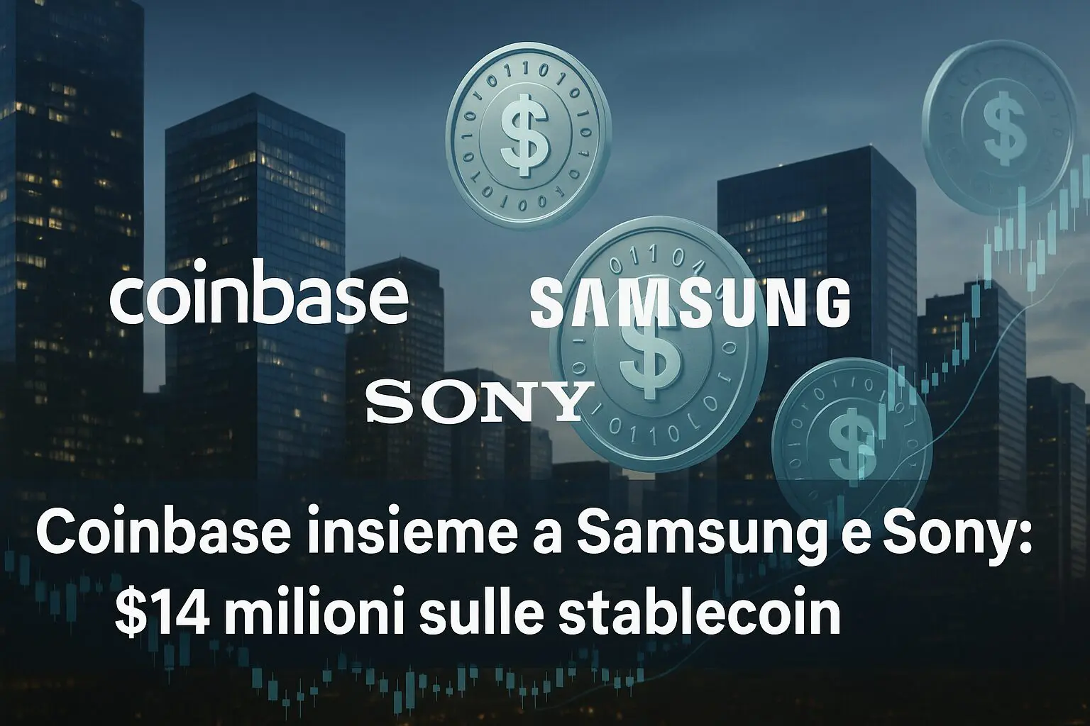 Coinbase insieme a Samsung e Sony: $14 milioni sulle stablecoin