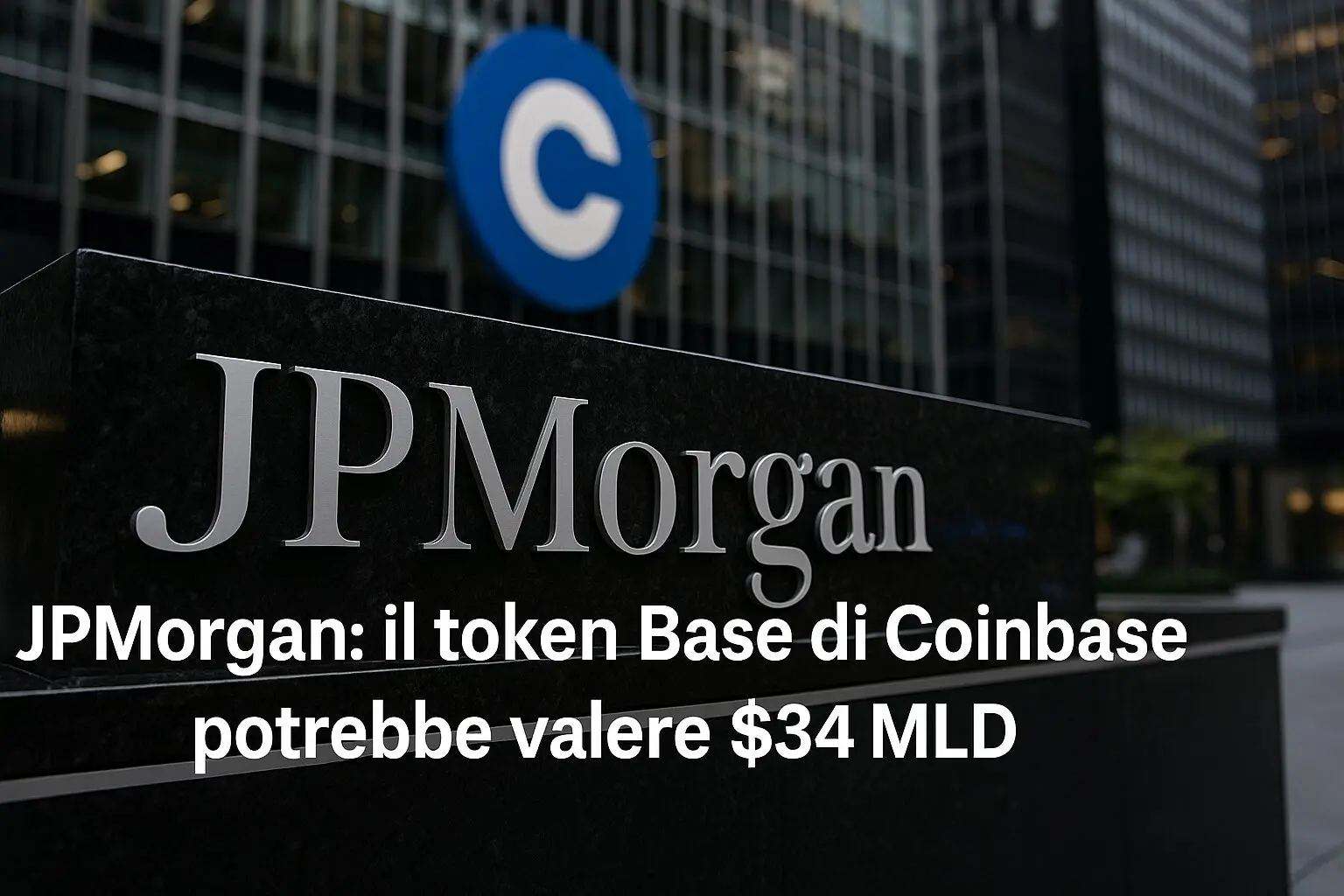 JPMorgan: il token Base di Coinbase potrebbe valere $34MLD
