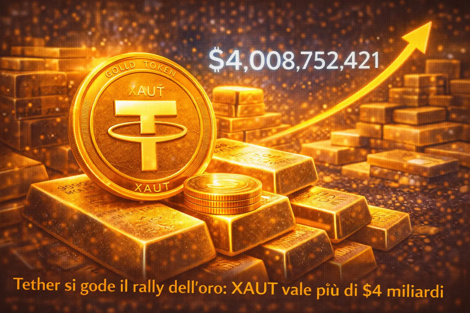 Tether si gode il rally dell’oro: XAUT vale più di $4 miliardi