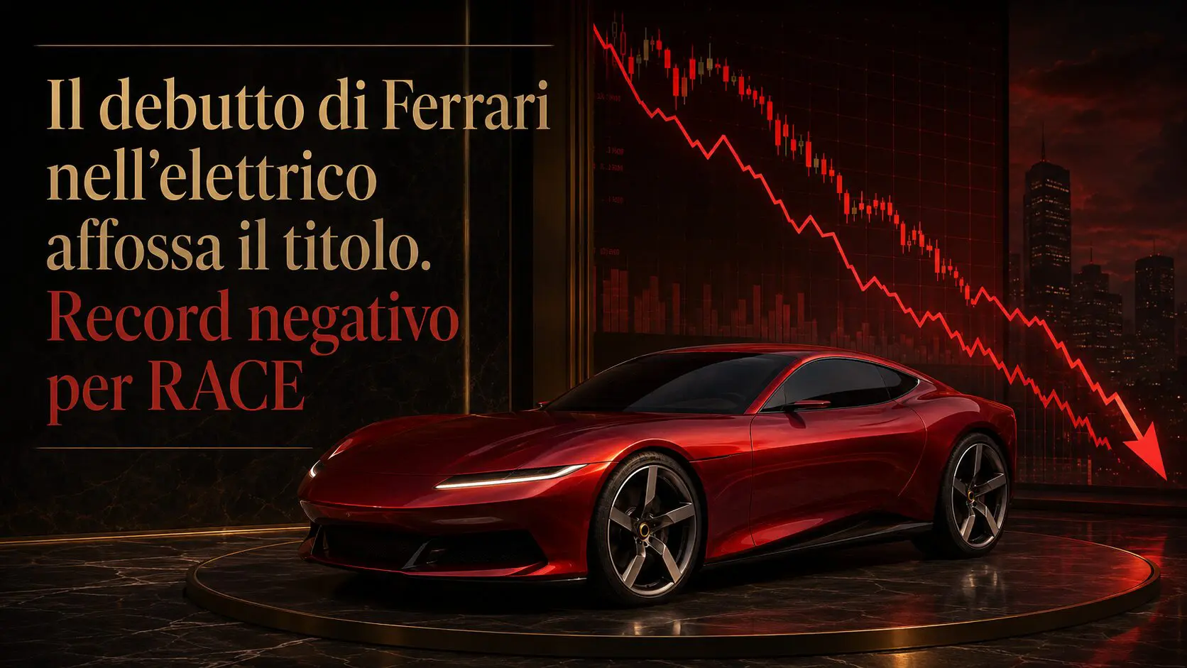Il debutto di Ferrari nell’elettrico affossa il titolo. Record negativo per RACE