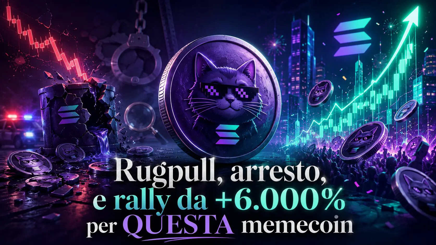 Rugpull, arresto, e rally da +6.000% per QUESTA memecoin