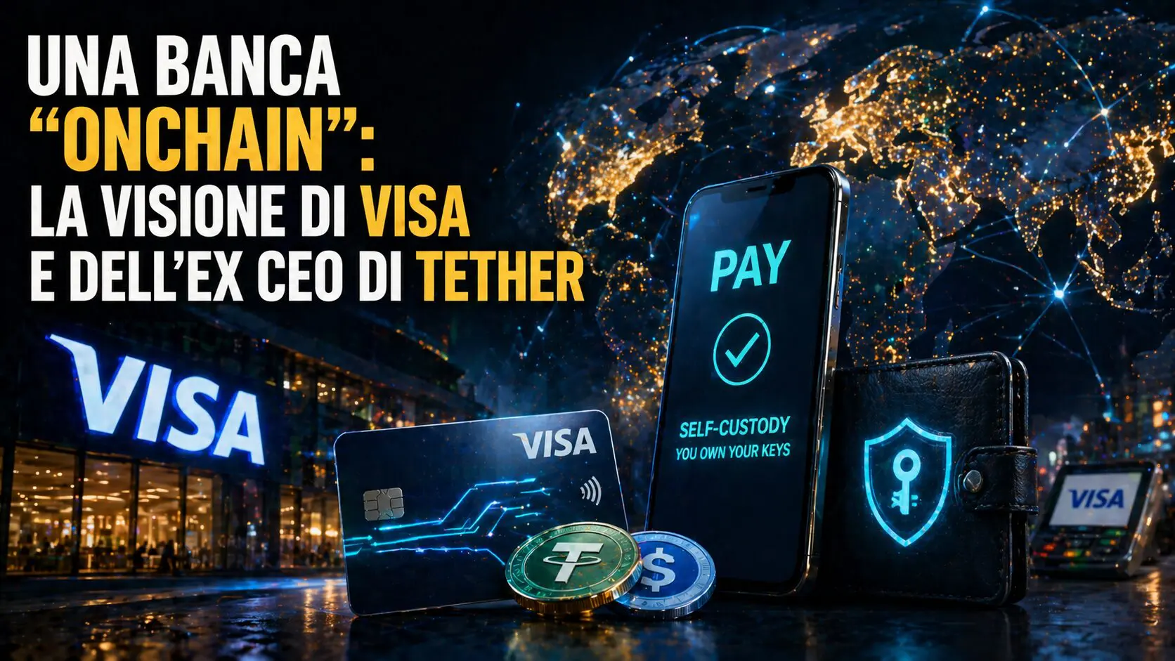 Una banca “onchain”: la visione di Visa e dell’ex ceo di Tether