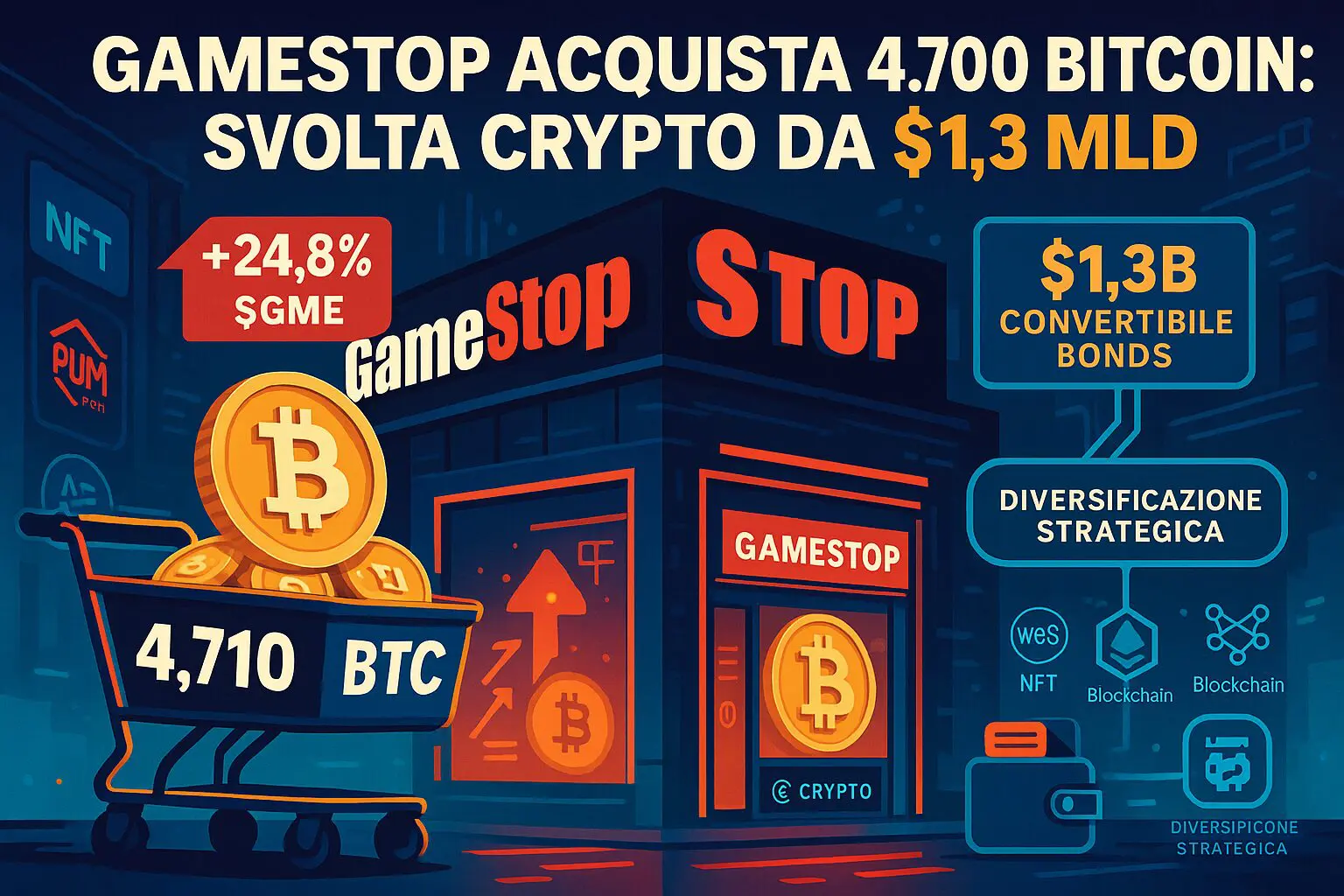 Tutti su Bitcoin: Gamestop acquista 4.700 BTC! 