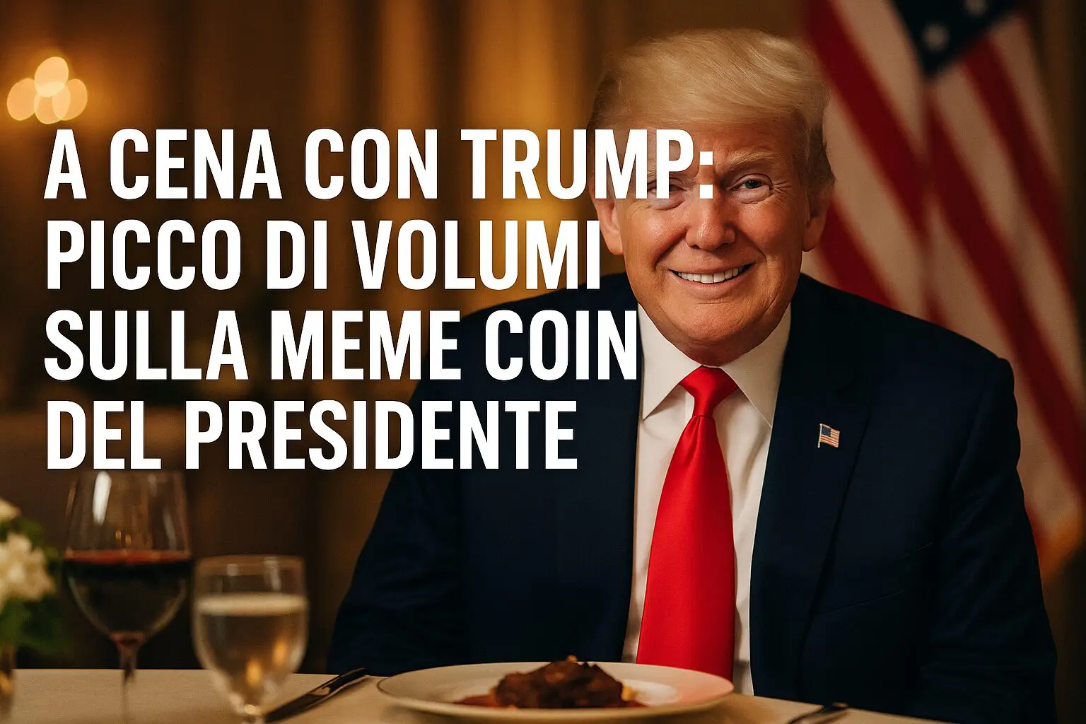 A cena con Trump: Picco di volumi sulla Meme Coin del presidente