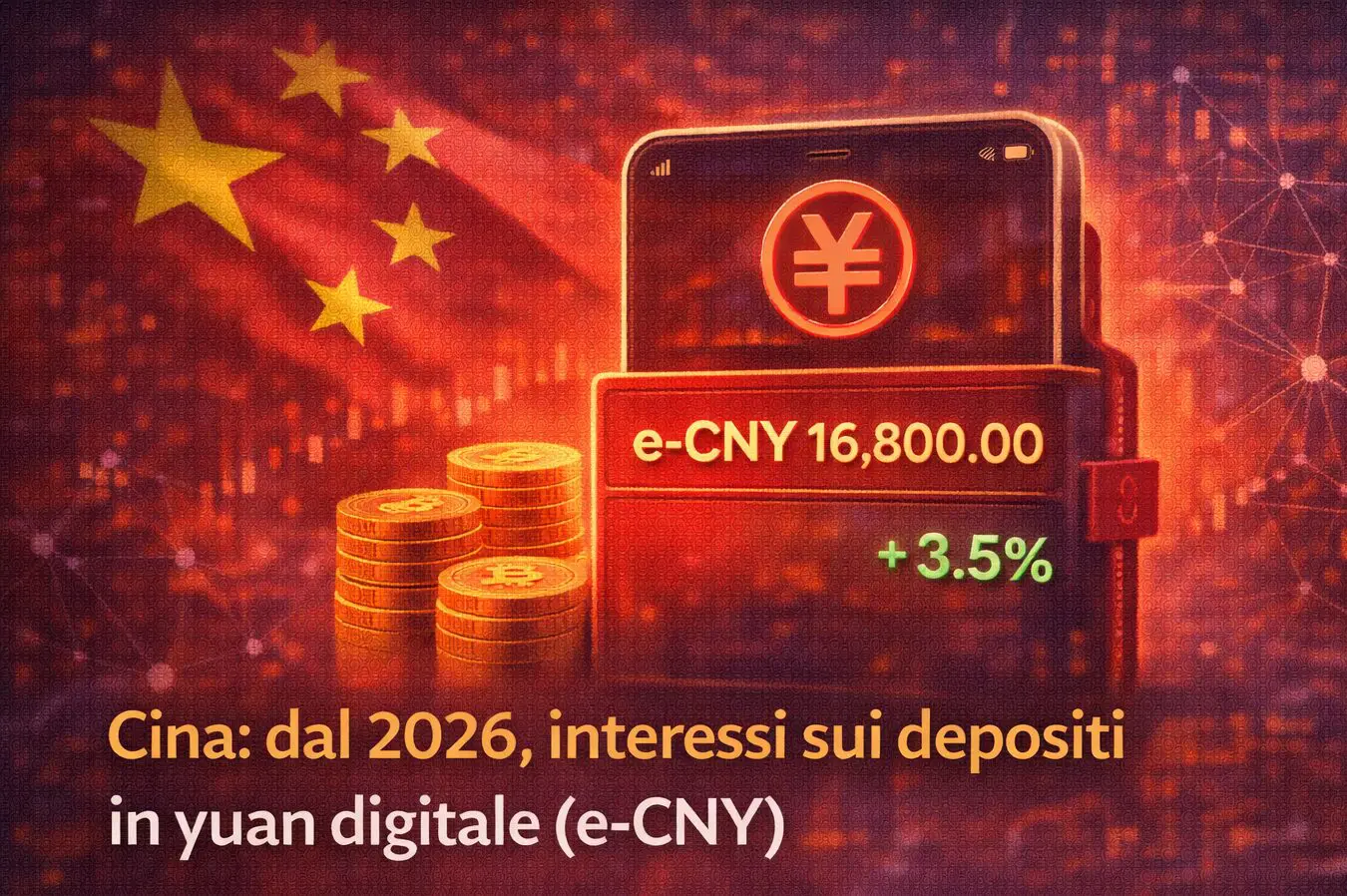 Cina: dal 2026, interessi sui depositi in yuan digitale (e-CNY)